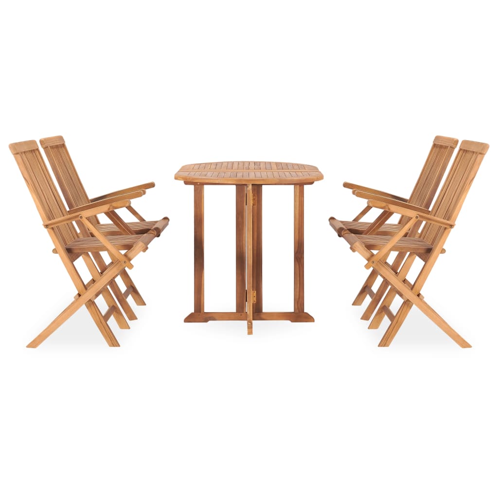 5-delige Tuinset inklapbaar massief teakhout is nu te koop bij PeponiXL, paradijselijk wonen!