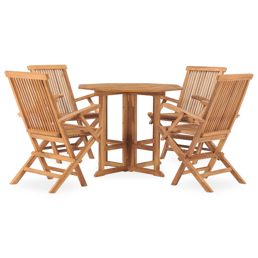 5-delige Tuinset inklapbaar massief teakhout is nu te koop bij PeponiXL, paradijselijk wonen!