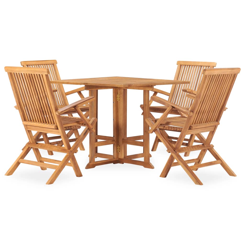 5-delige Tuinset inklapbaar massief teakhout is nu te koop bij PeponiXL, paradijselijk wonen!