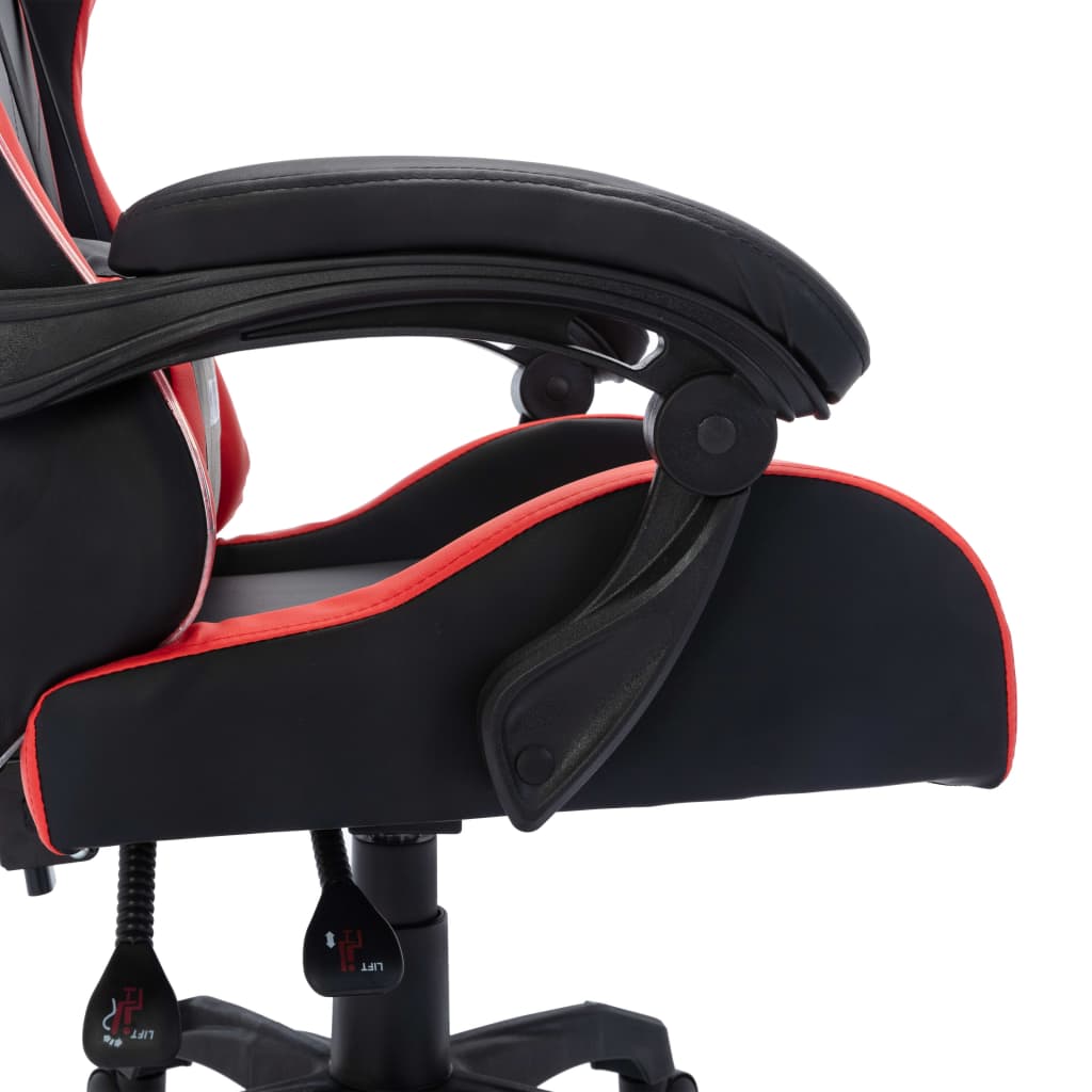 Racestoel met RGB LED-verlichting kunstleer rood en zwart is nu te koop bij PeponiXL, paradijselijk wonen!