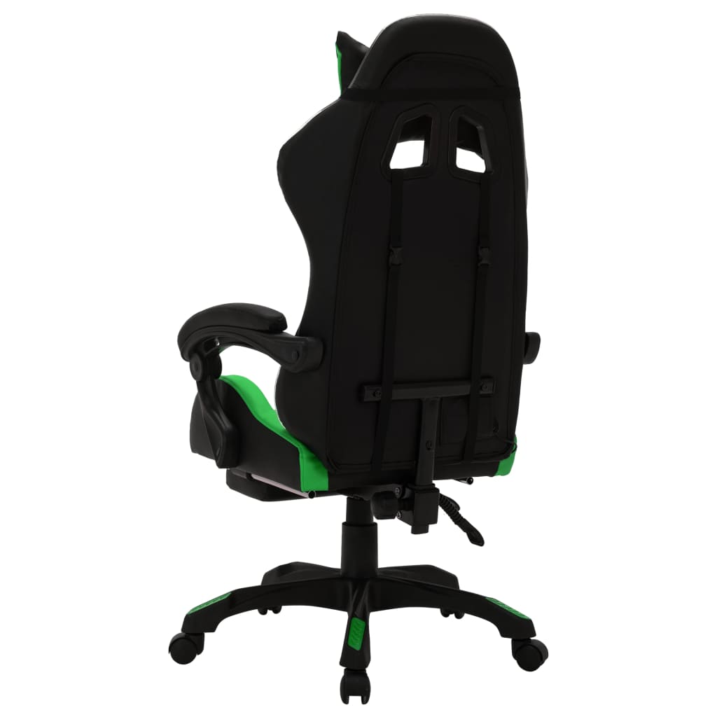 Racestoel met RGB LED-verlichting kunstleer groen en zwart is nu te koop bij PeponiXL, paradijselijk wonen!