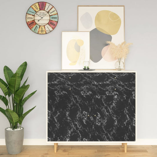 Meubelfolie zelfklevend 500x90 cm PVC steenzwart is nu te koop bij PeponiXL, paradijselijk wonen!