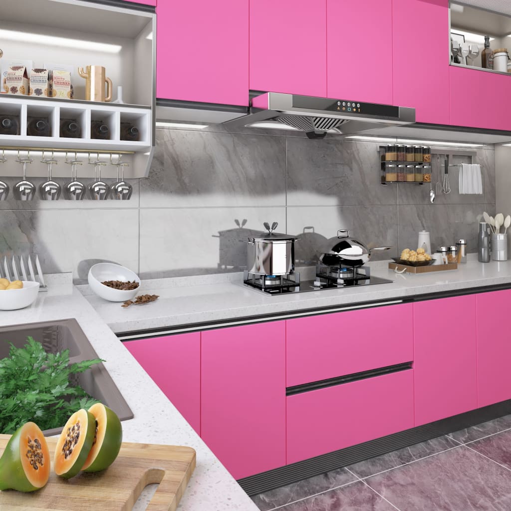 Meubelfolie zelfklevend 500x90 cm PVC hoogglans roze is nu te koop bij PeponiXL, paradijselijk wonen!