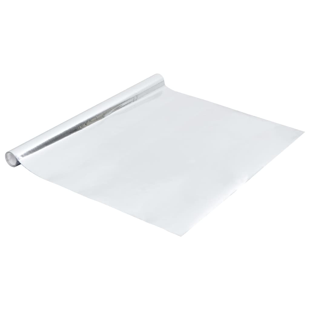Meubelfolie zelfklevend 500x90 cm PVC hoogglans zilverkleurig is nu te koop bij PeponiXL, paradijselijk wonen!
