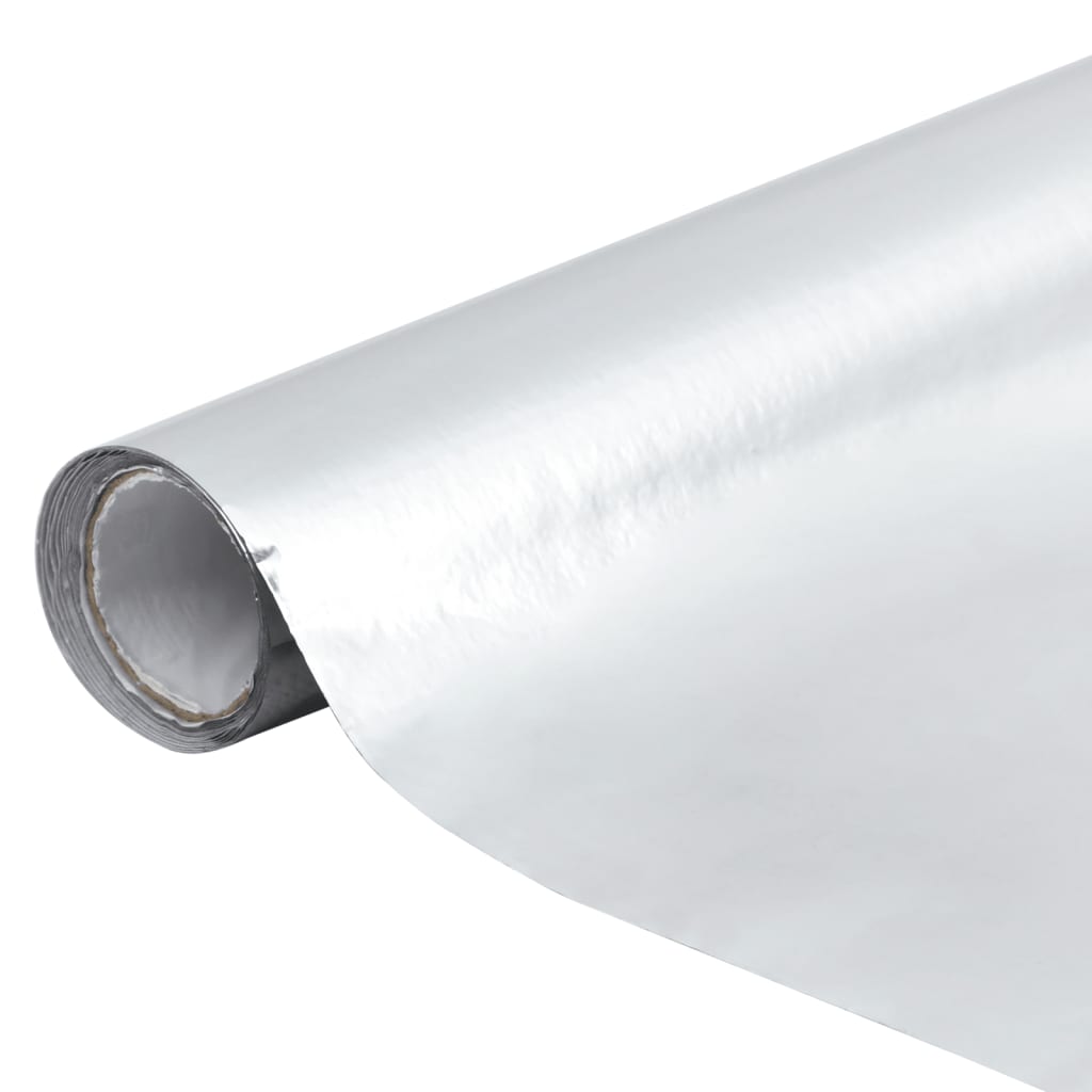 Meubelfolie zelfklevend 500x90 cm PVC hoogglans zilverkleurig is nu te koop bij PeponiXL, paradijselijk wonen!