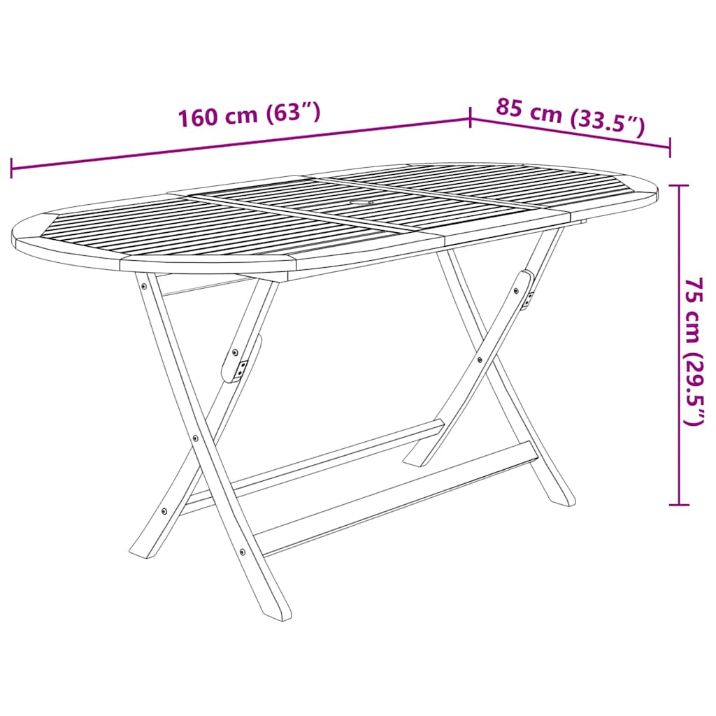 9-delige Tuinset inklapbaar massief acaciahout is nu te koop bij PeponiXL, paradijselijk wonen!