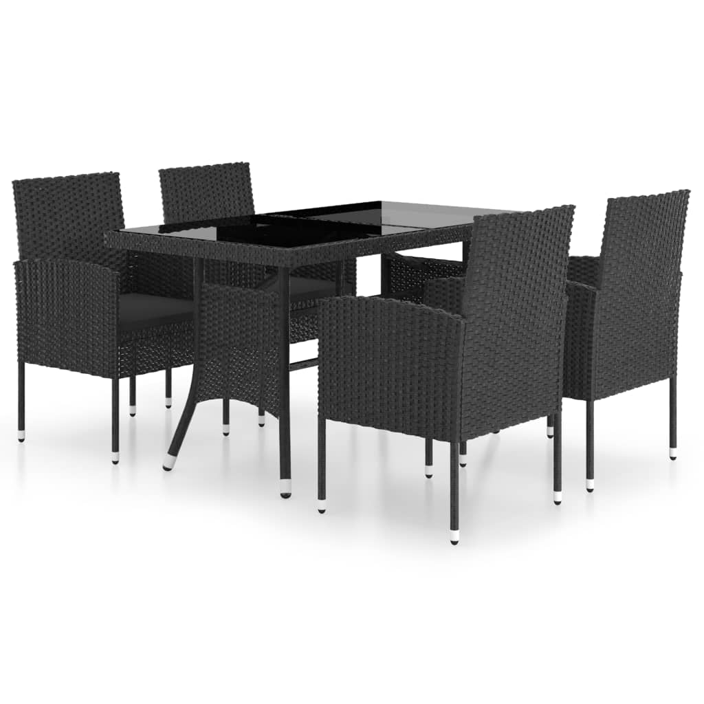 5-delige Tuinset poly rattan zwart is nu te koop bij PeponiXL, paradijselijk wonen!