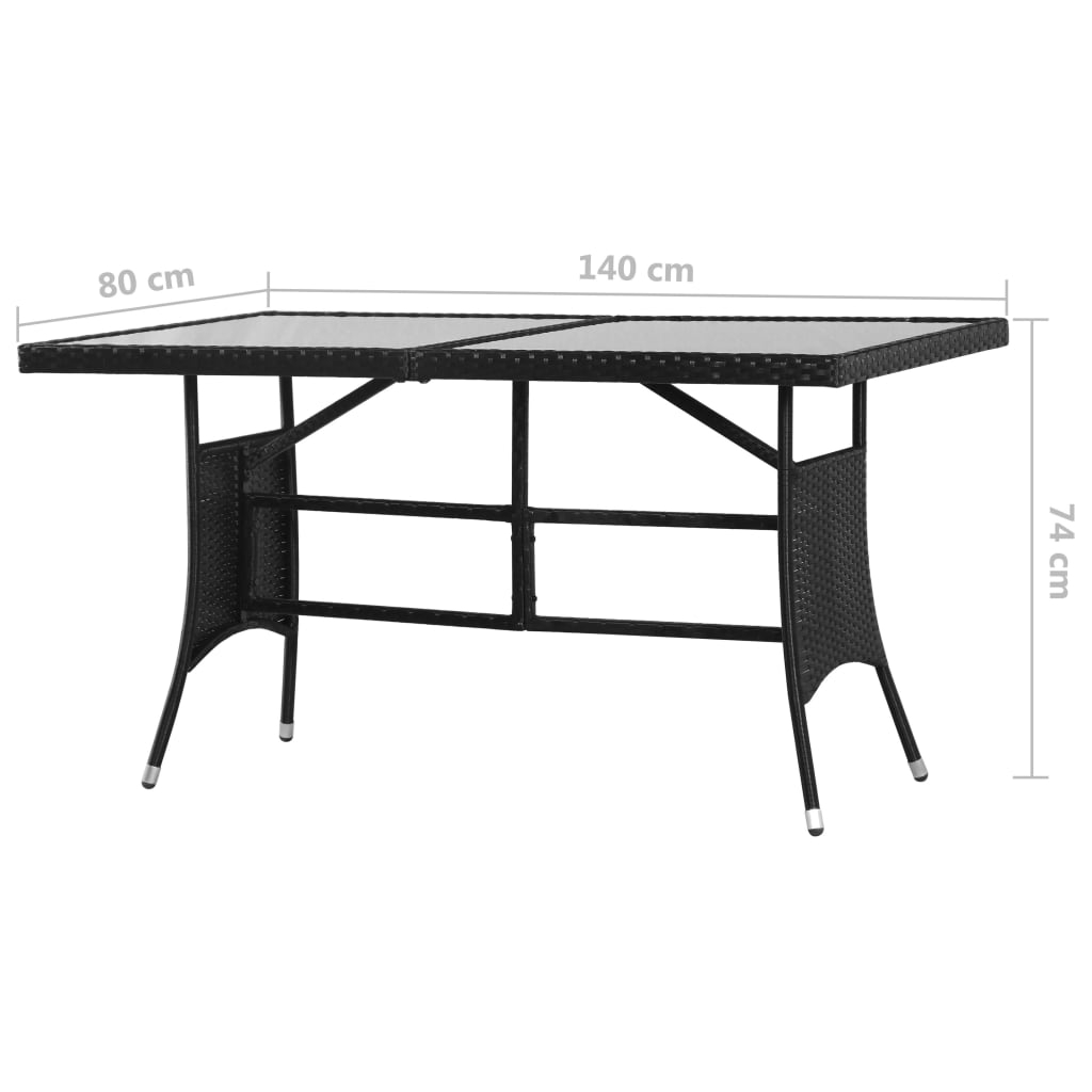 5-delige Tuinset poly rattan zwart is nu te koop bij PeponiXL, paradijselijk wonen!