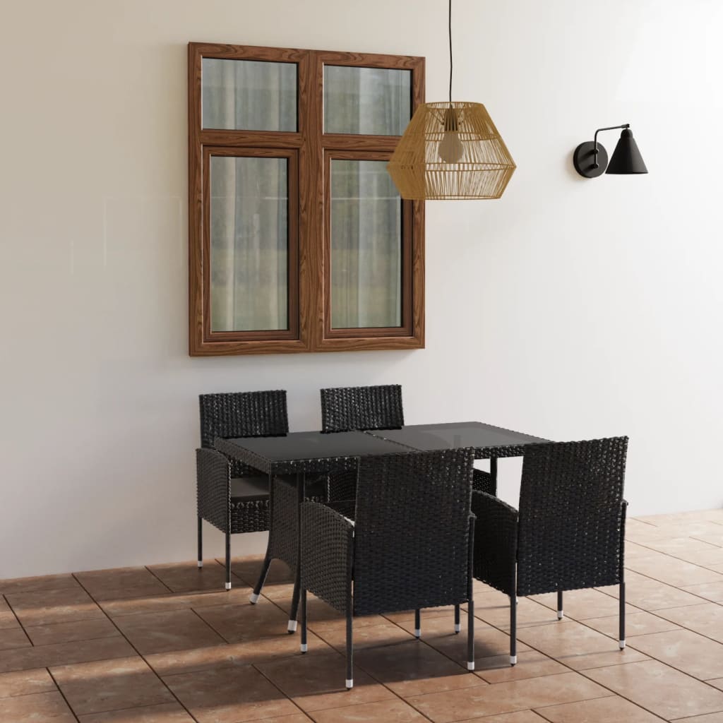5-delige Tuinset poly rattan zwart is nu te koop bij PeponiXL, paradijselijk wonen!