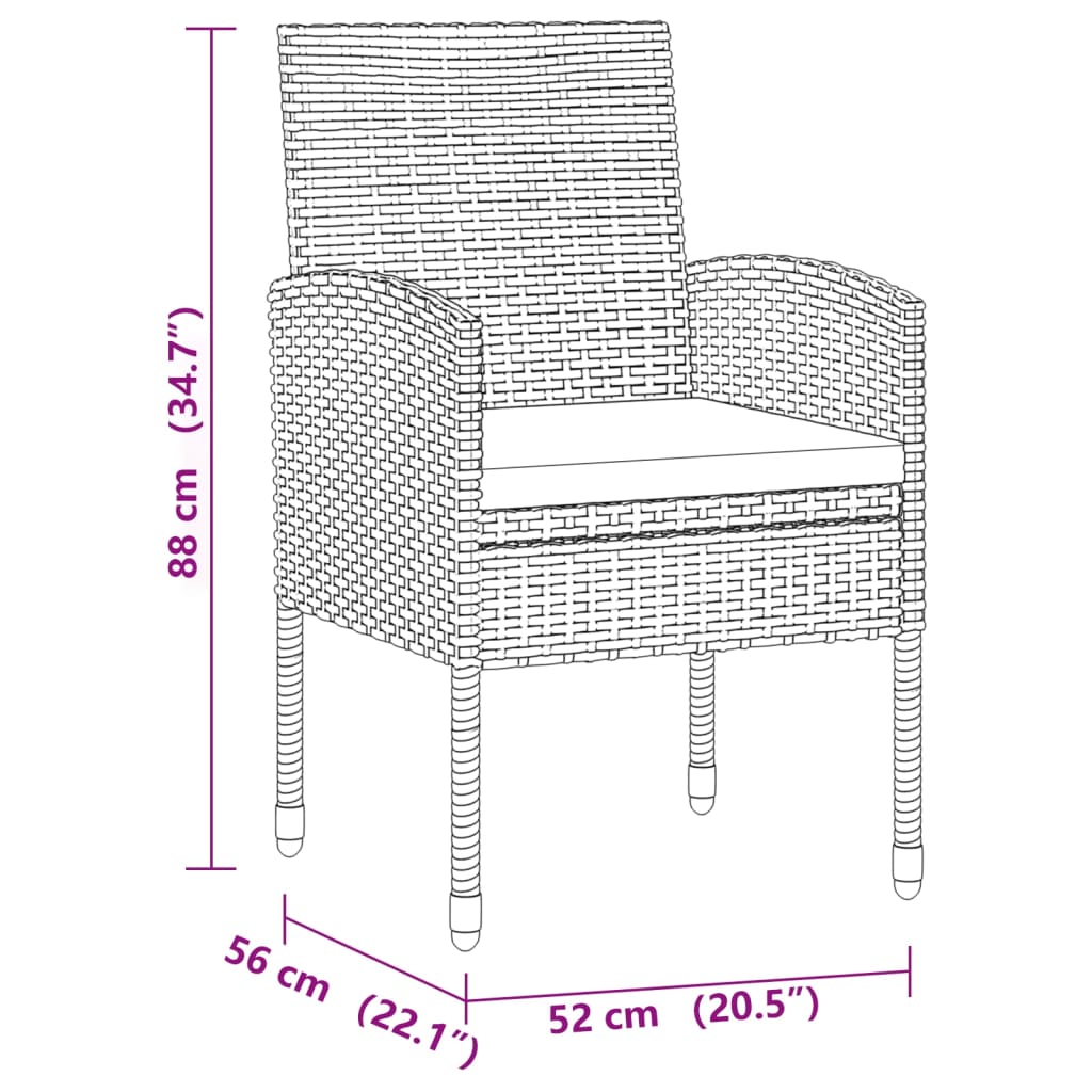 9-delige Tuinset poly rattan zwart is nu te koop bij PeponiXL, paradijselijk wonen!