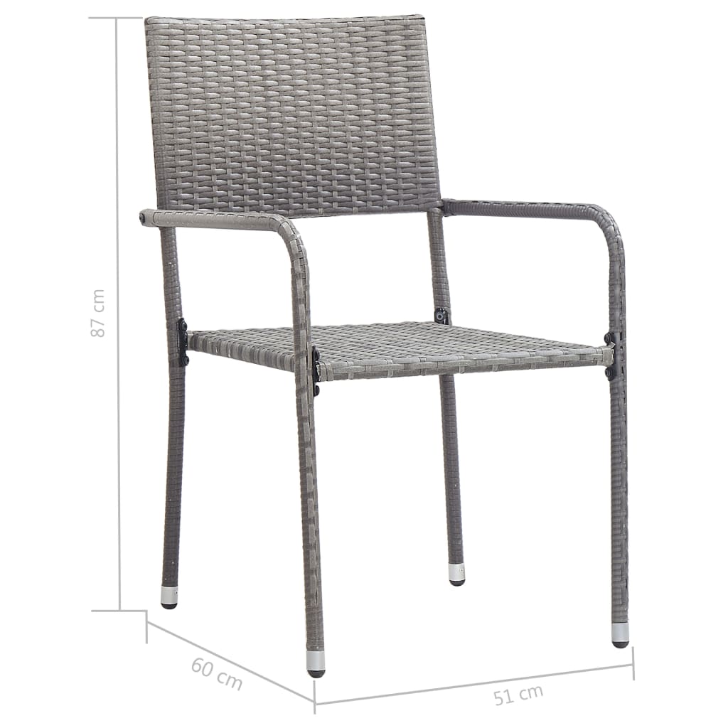 3-delige Tuinset poly rattan antracietkleurig en grijs is nu te koop bij PeponiXL, paradijselijk wonen!