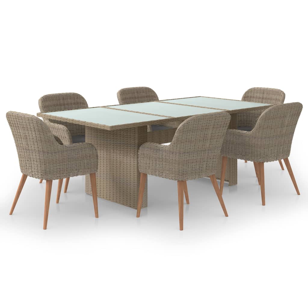 7-delige Tuinset poly rattan bruin is nu te koop bij PeponiXL, paradijselijk wonen!