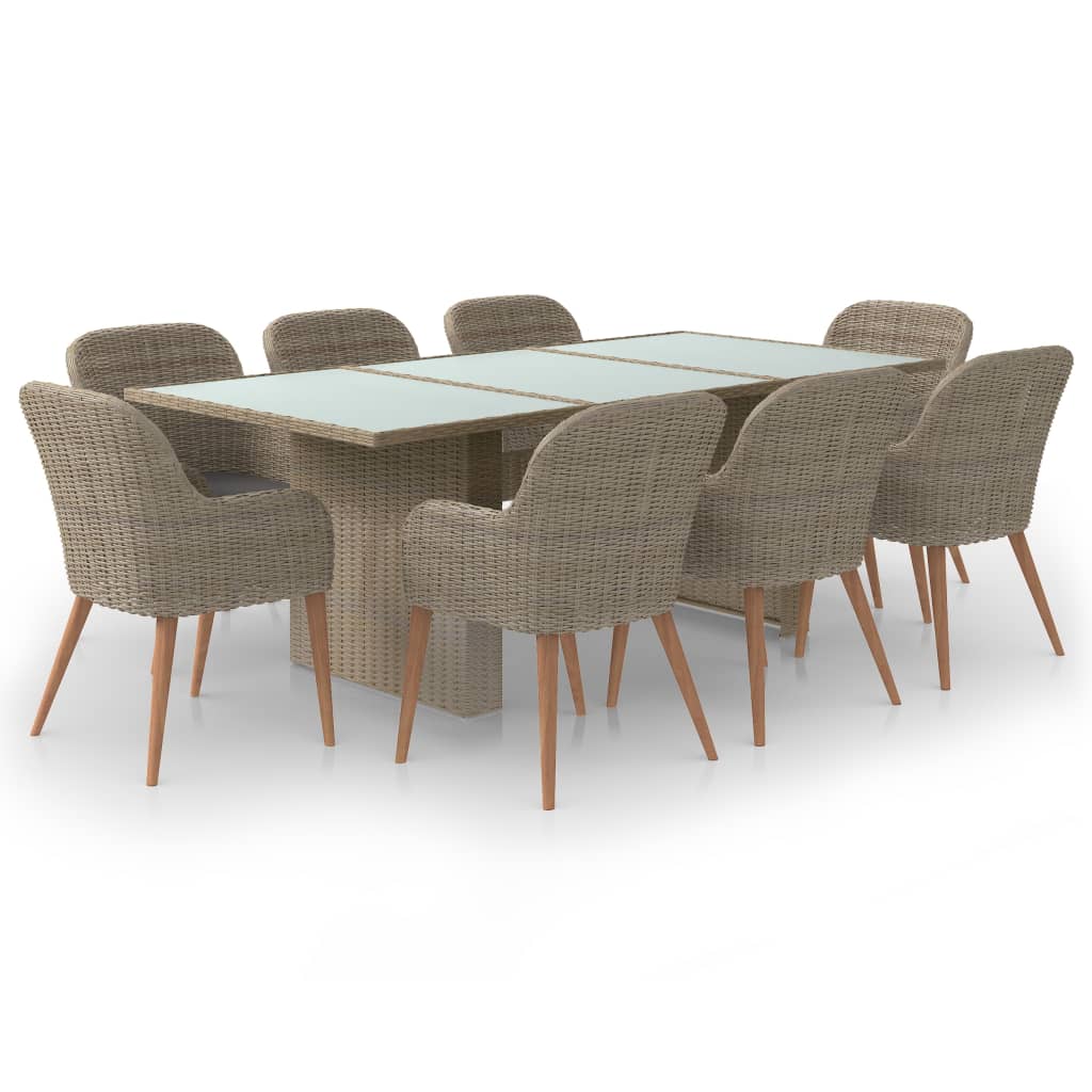 9-delige Tuinset poly rattan bruin is nu te koop bij PeponiXL, paradijselijk wonen!