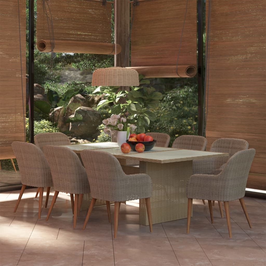 9-delige Tuinset poly rattan bruin is nu te koop bij PeponiXL, paradijselijk wonen!
