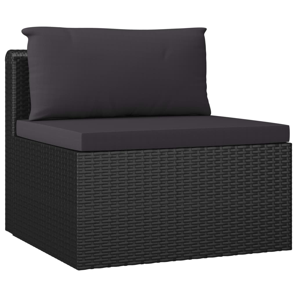10-delige Loungeset met kussens poly rattan zwart is nu te koop bij PeponiXL, paradijselijk wonen!
