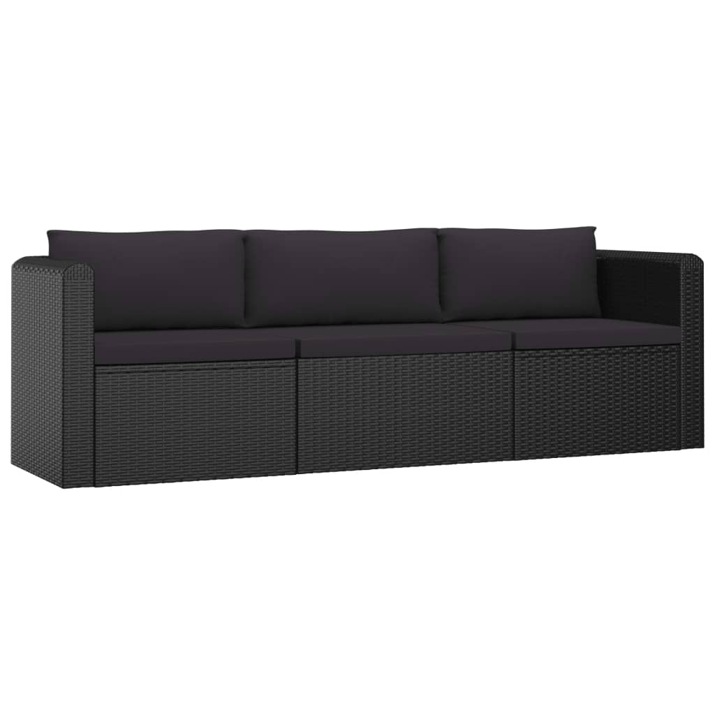 10-delige Loungeset met kussens poly rattan zwart is nu te koop bij PeponiXL, paradijselijk wonen!