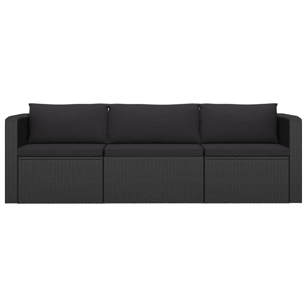 10-delige Loungeset met kussens poly rattan zwart is nu te koop bij PeponiXL, paradijselijk wonen!