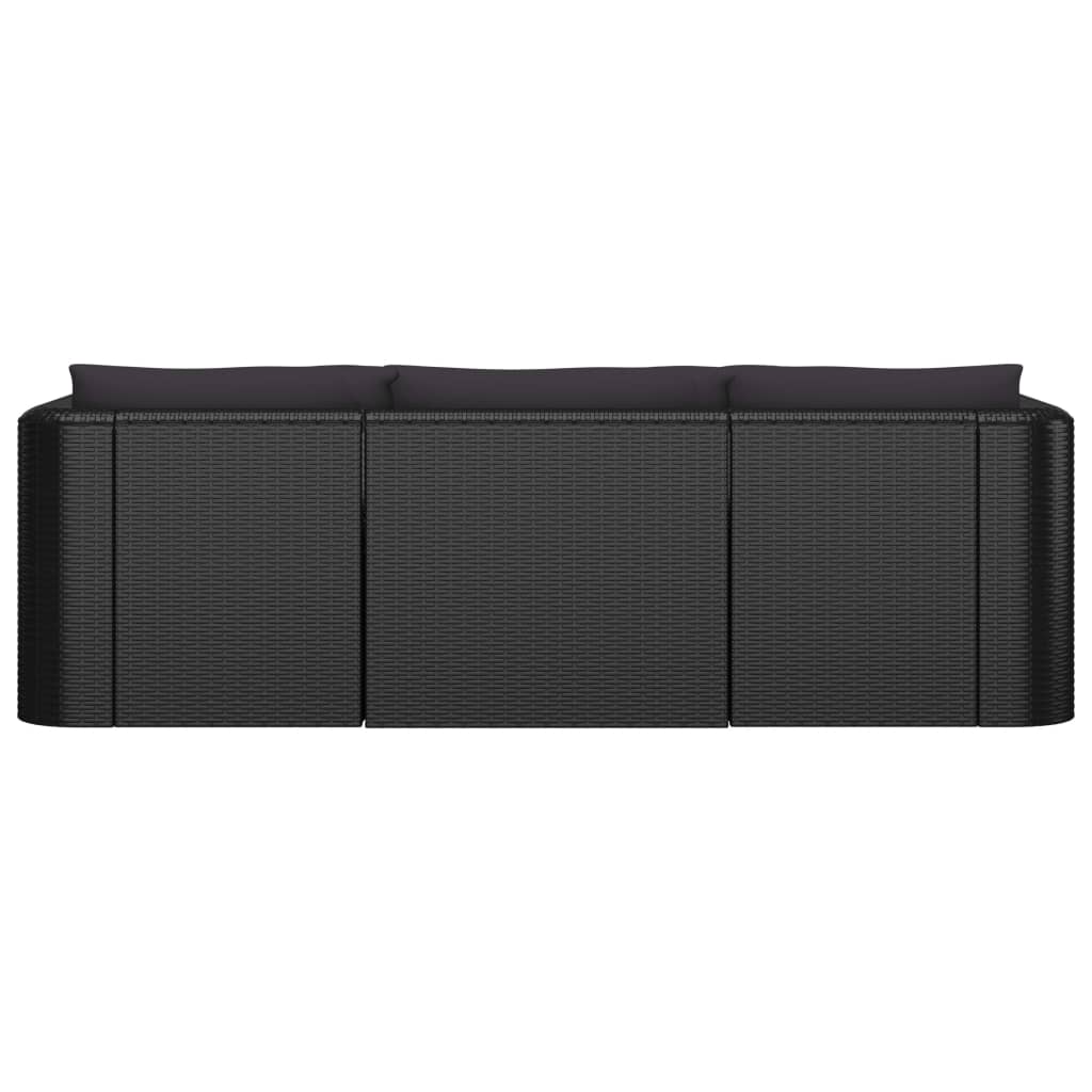 10-delige Loungeset met kussens poly rattan zwart is nu te koop bij PeponiXL, paradijselijk wonen!