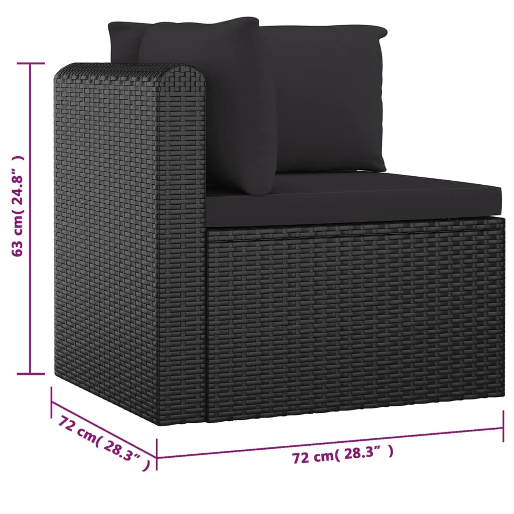 10-delige Loungeset met kussens poly rattan zwart is nu te koop bij PeponiXL, paradijselijk wonen!