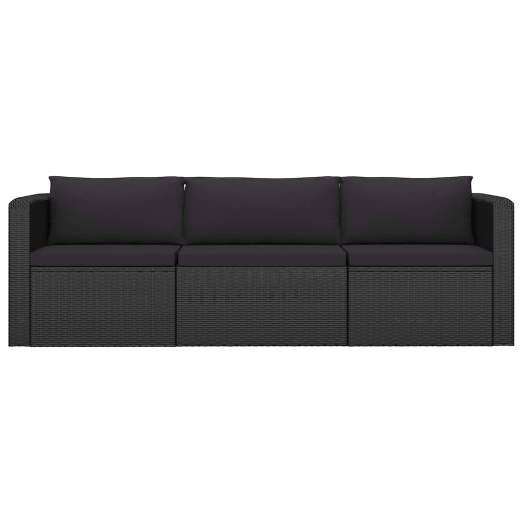 8-delige Loungeset met kussens poly rattan zwart is nu te koop bij PeponiXL, paradijselijk wonen!