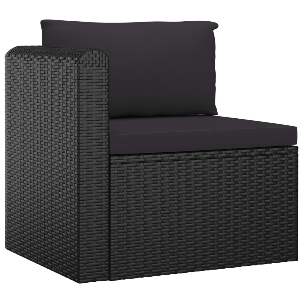 8-delige Loungeset met kussens poly rattan zwart is nu te koop bij PeponiXL, paradijselijk wonen!