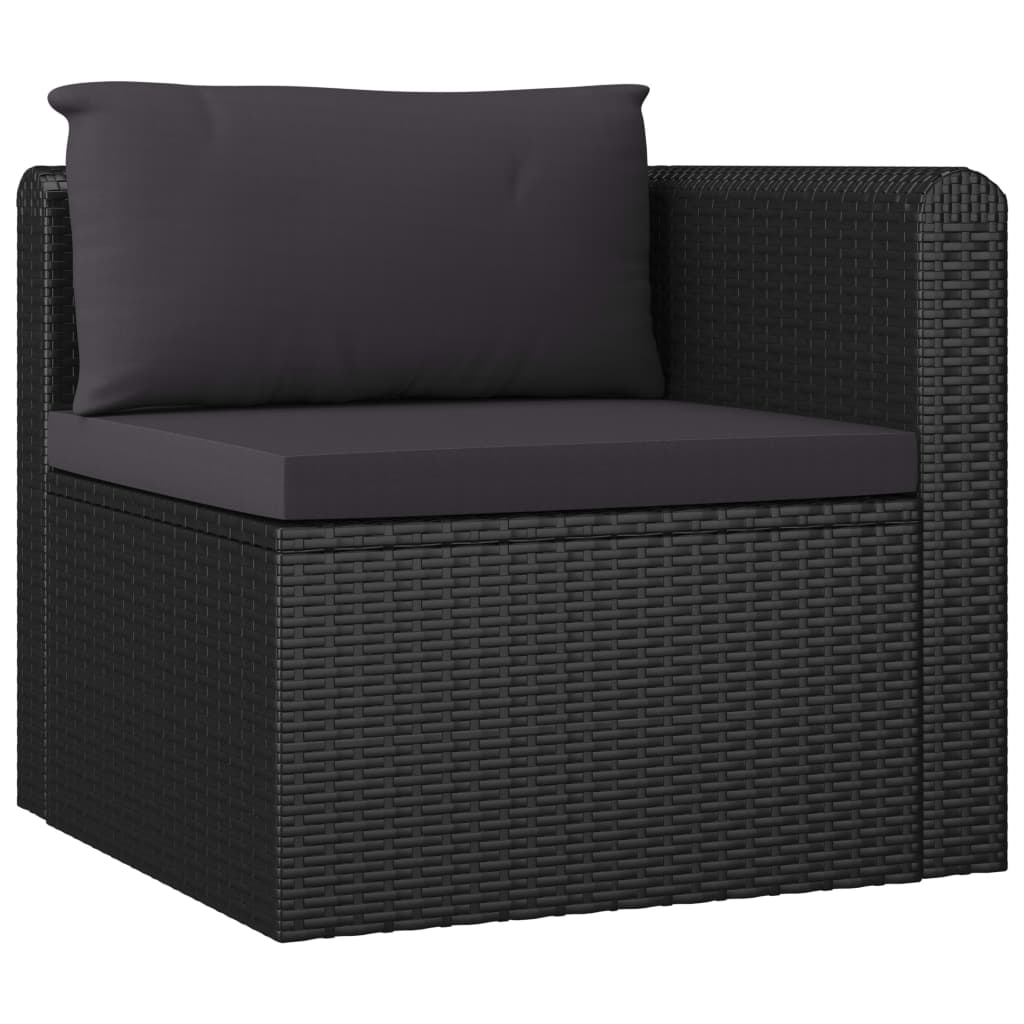 8-delige Loungeset met kussens poly rattan zwart is nu te koop bij PeponiXL, paradijselijk wonen!