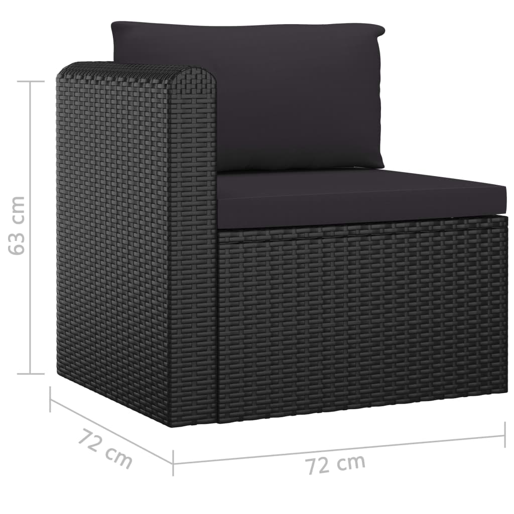 8-delige Loungeset met kussens poly rattan zwart is nu te koop bij PeponiXL, paradijselijk wonen!