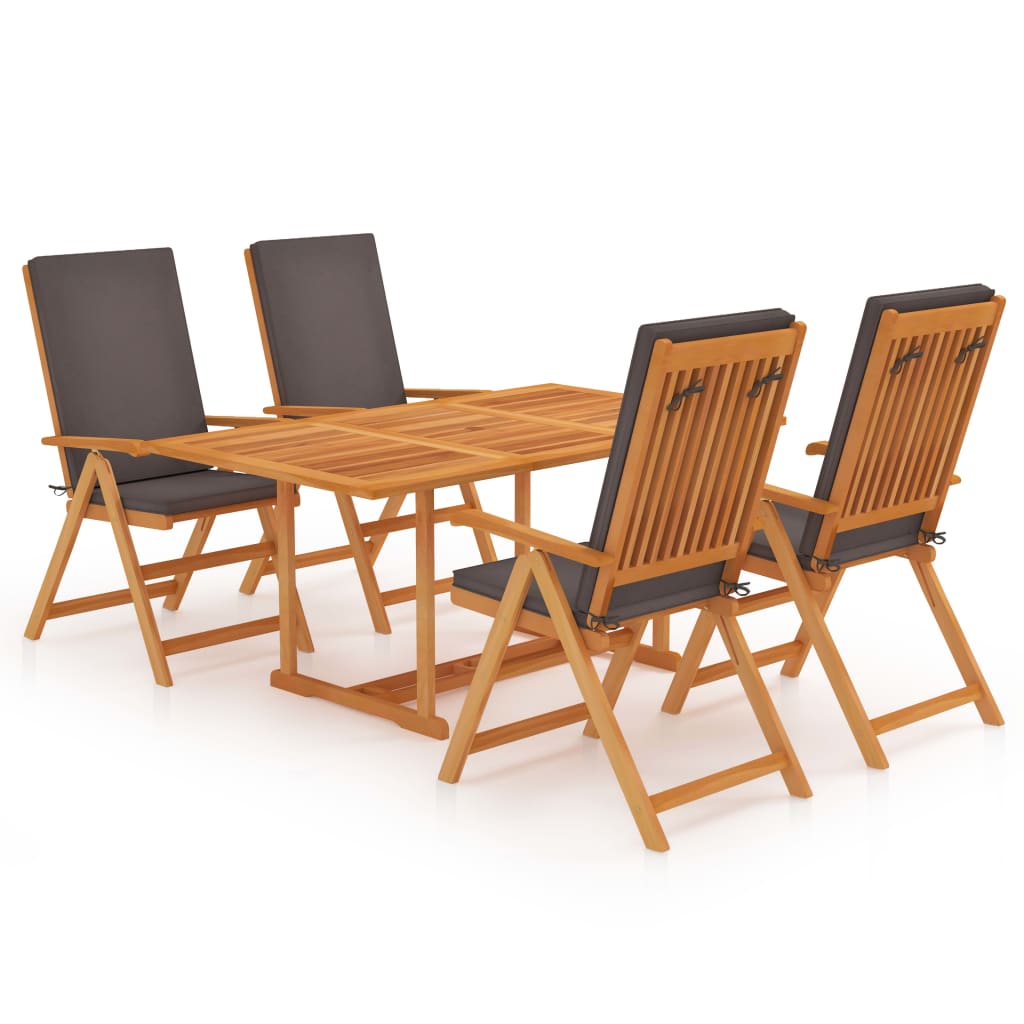 5-delige Tuinset met grijze kussens massief teakhout is nu te koop bij PeponiXL, paradijselijk wonen!