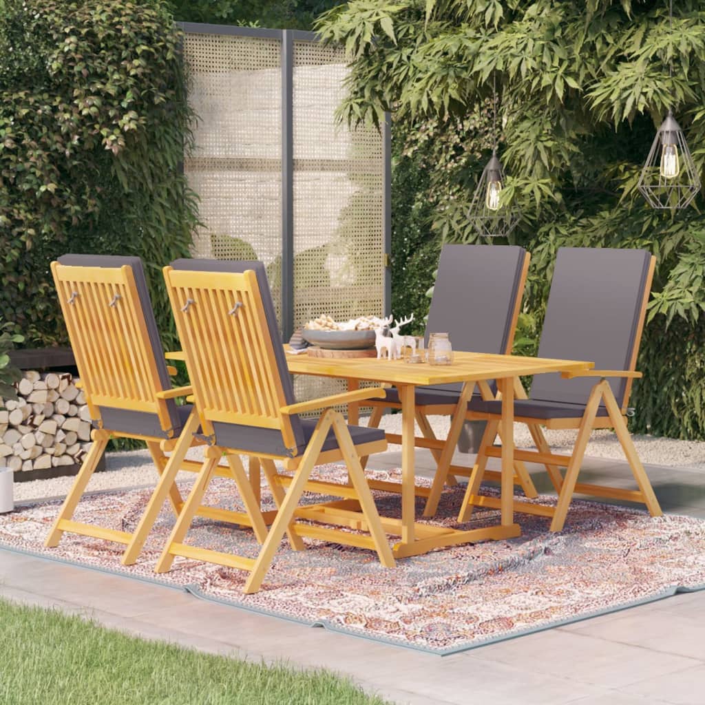5-delige Tuinset met grijze kussens massief teakhout is nu te koop bij PeponiXL, paradijselijk wonen!