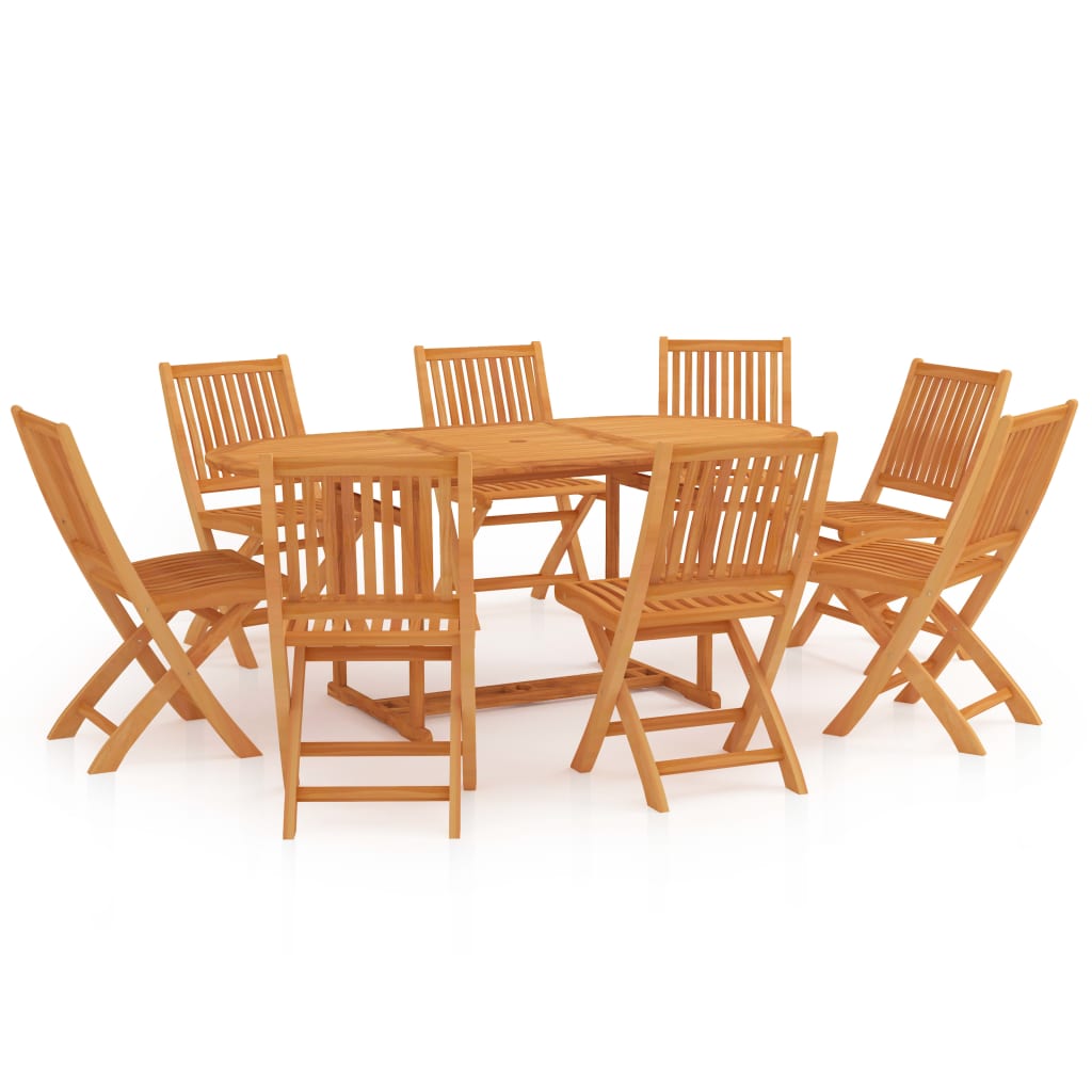 9-delige Tuinset massief teakhout is nu te koop bij PeponiXL, paradijselijk wonen!