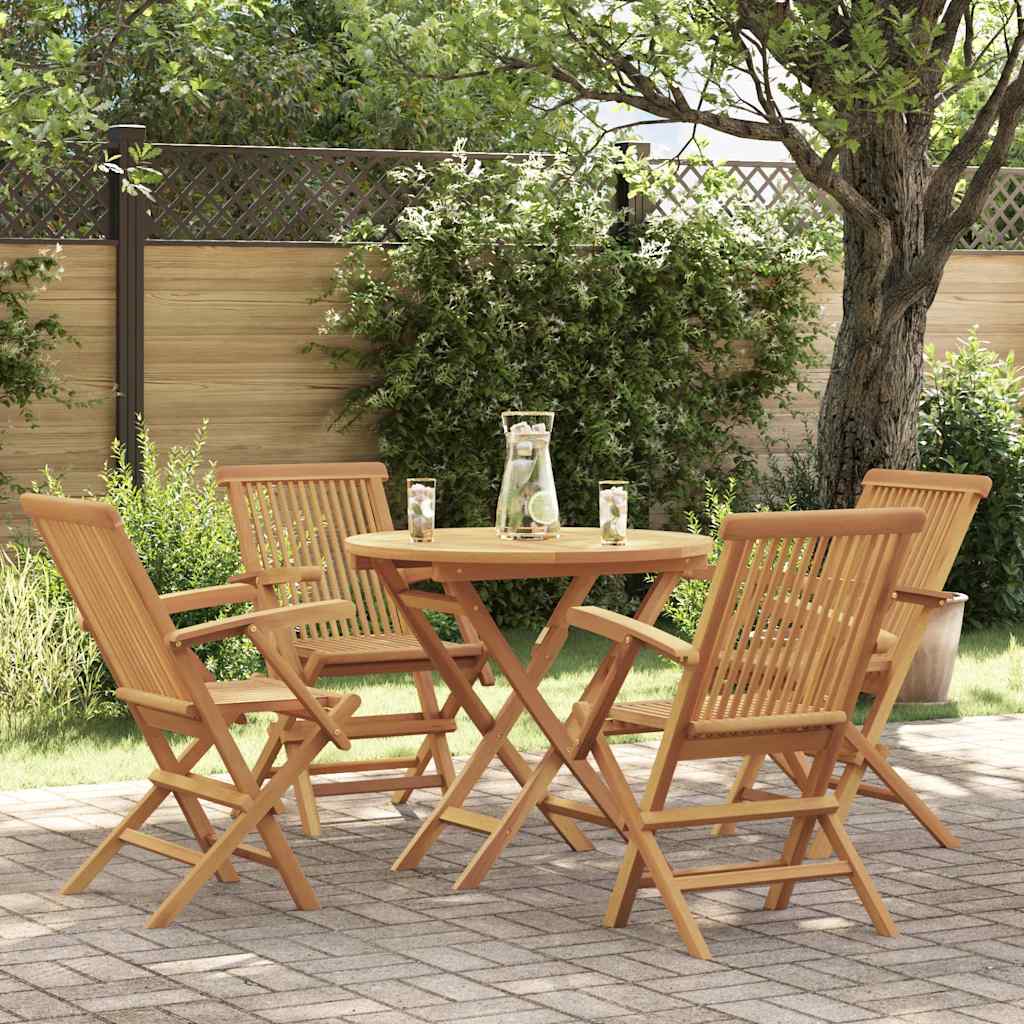 5-delige Tuinset massief teakhout