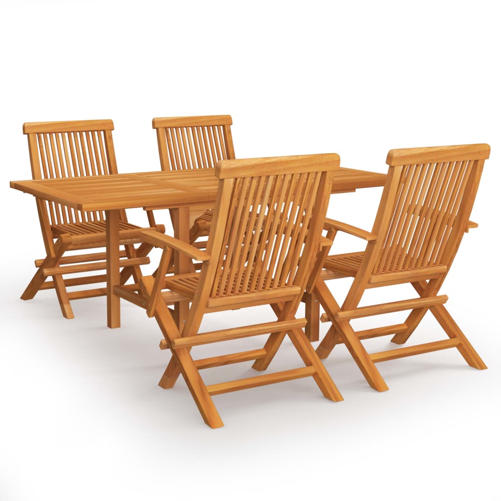 5-delige Tuinset massief teakhout is nu te koop bij PeponiXL, paradijselijk wonen!
