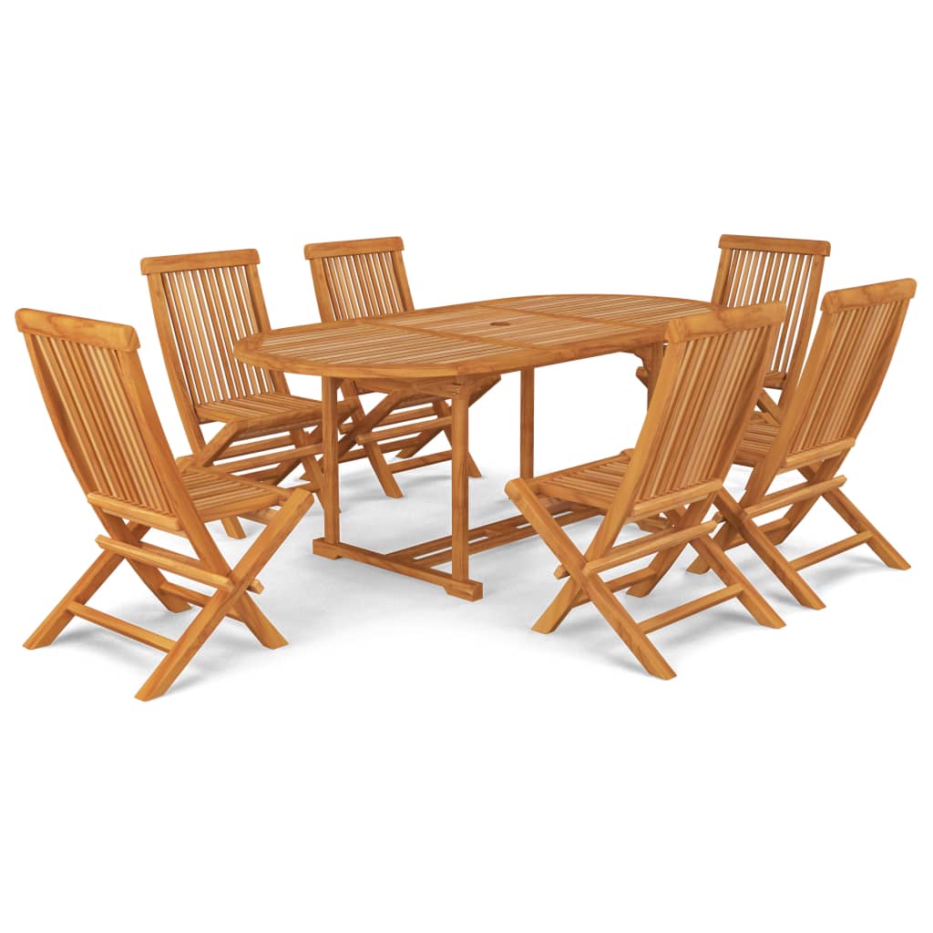 7-delige Tuinset massief teakhout is nu te koop bij PeponiXL, paradijselijk wonen!