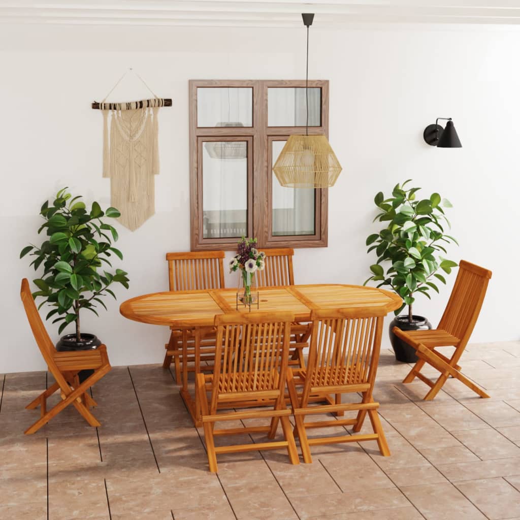 7-delige Tuinset massief teakhout is nu te koop bij PeponiXL, paradijselijk wonen!