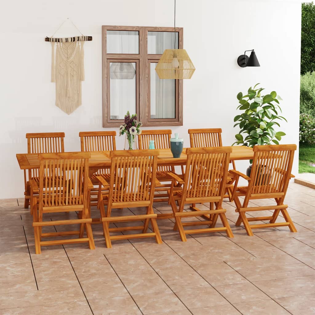 9-delige Tuinset massief teakhout is nu te koop bij PeponiXL, paradijselijk wonen!