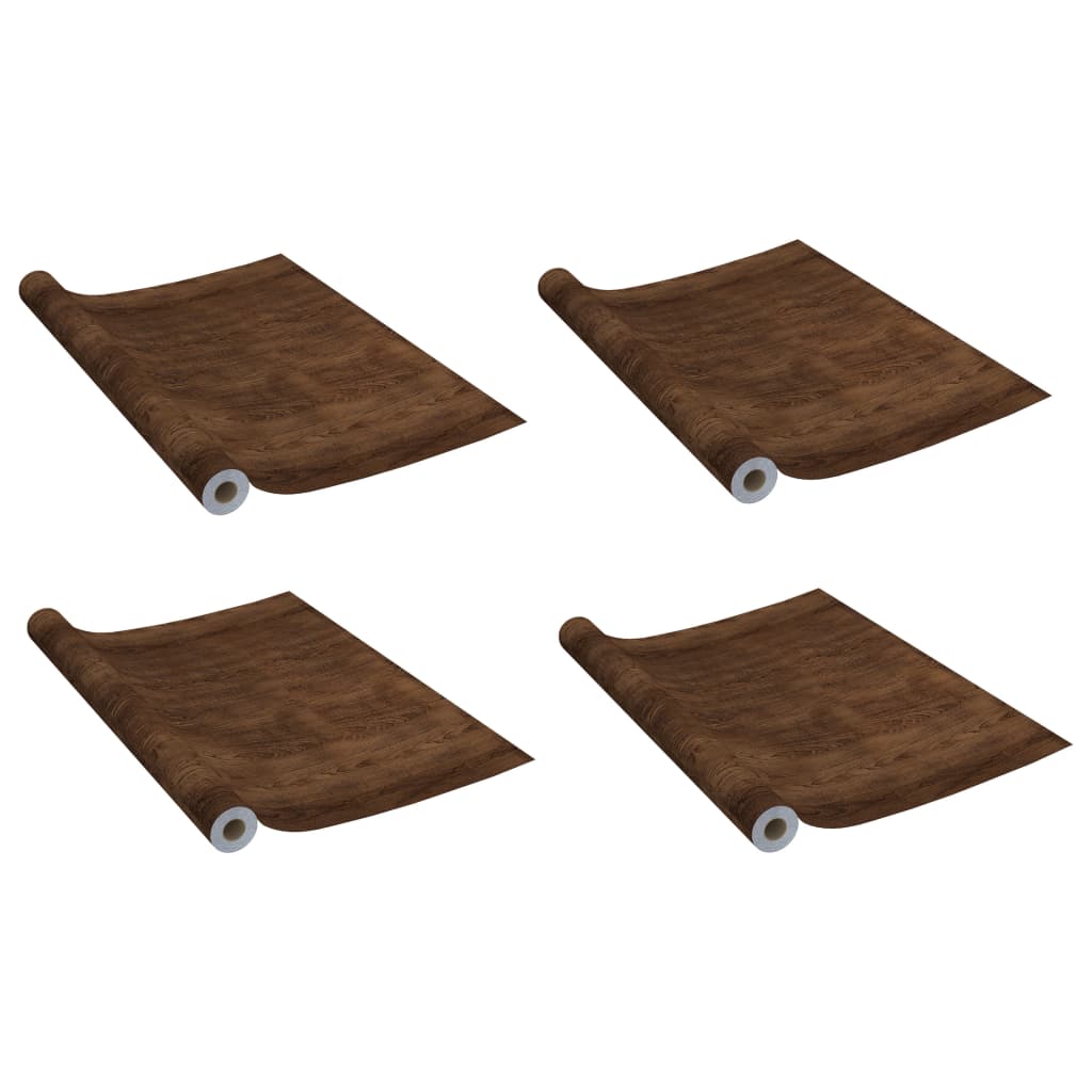 Deurfolies zelfklevend 4 st 210x90 cm PVC donkereikenkleurig is nu te koop bij PeponiXL, paradijselijk wonen!