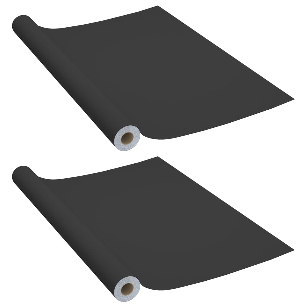 Meubelfolies zelfklevend 2 st 500x90 cm PVC zwart is nu te koop bij PeponiXL, paradijselijk wonen!