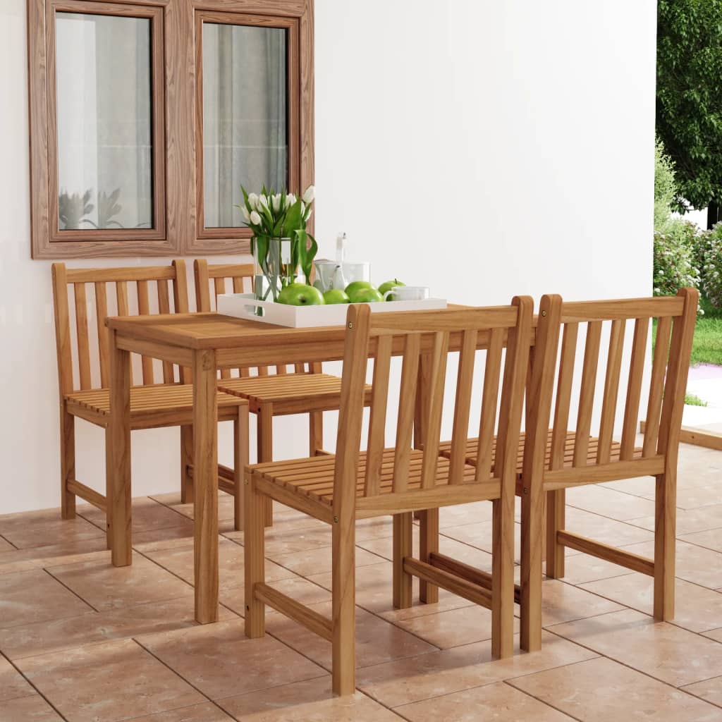 5-delige tuinset 120x70 cm massief teakhout is nu te koop bij PeponiXL, paradijselijk wonen!