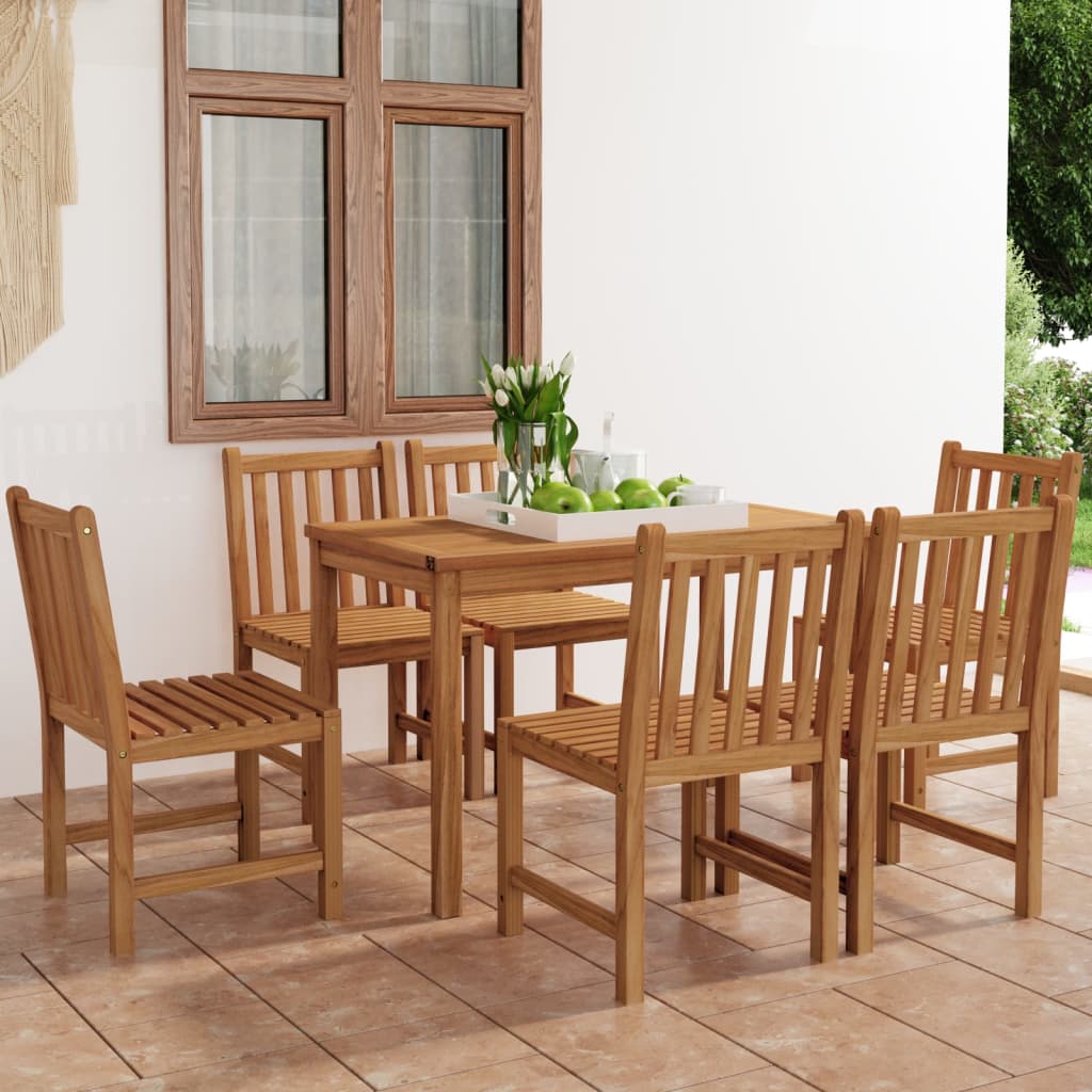 7-delige tuinset 120x70 cm massief teakhout is nu te koop bij PeponiXL, paradijselijk wonen!