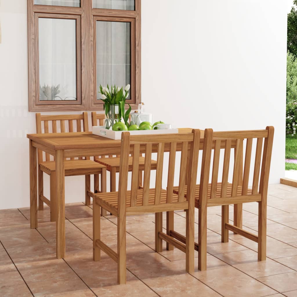 5-delige tuinset 150x90 cm massief teakhout is nu te koop bij PeponiXL, paradijselijk wonen!