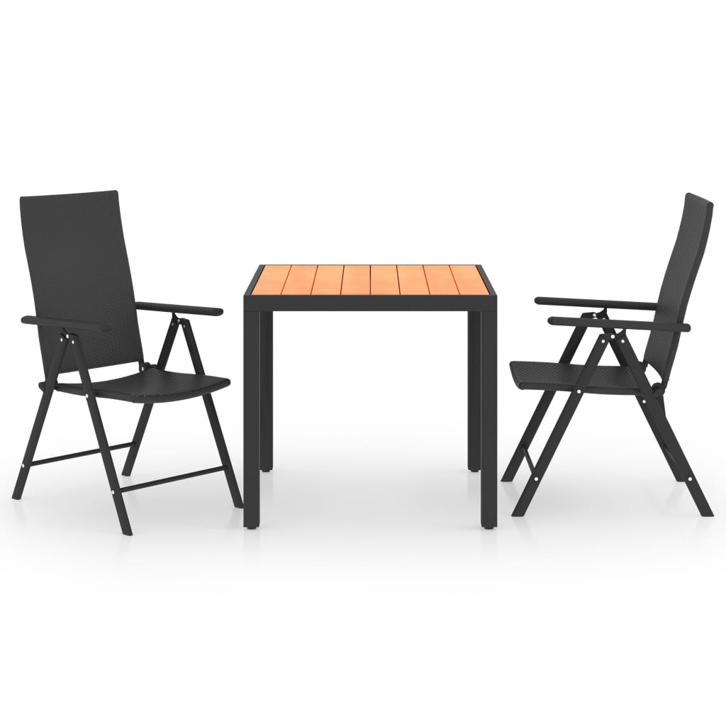 3-delige Tuinset zwart en bruin is nu te koop bij PeponiXL, paradijselijk wonen!