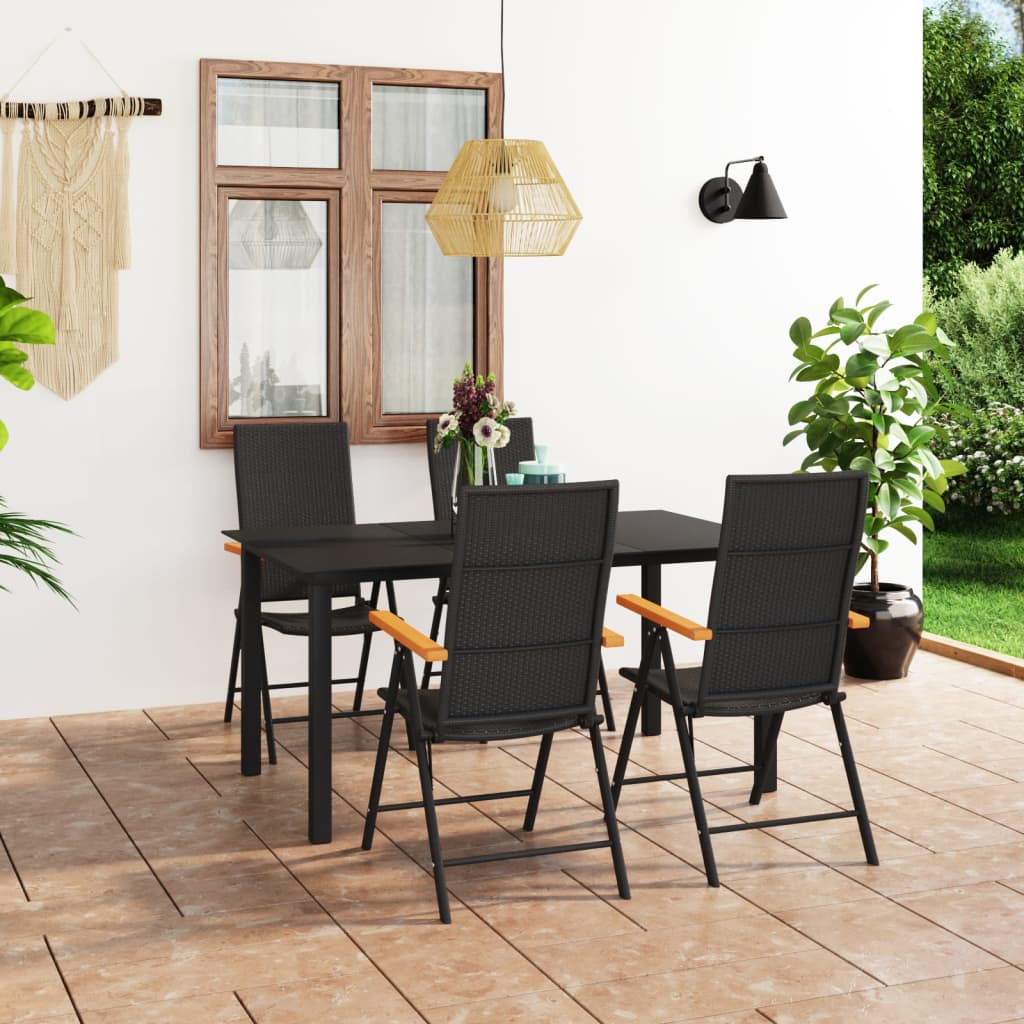 5-delige Tuinset zwart en bruin is nu te koop bij PeponiXL, paradijselijk wonen!