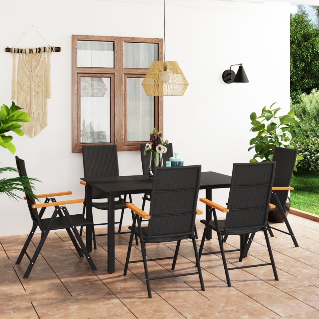 7-delige Tuinset zwart en bruin is nu te koop bij PeponiXL, paradijselijk wonen!