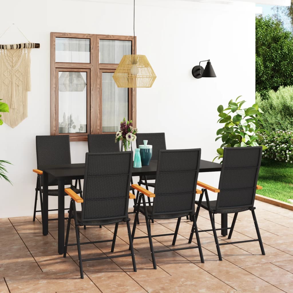 7-delige Tuinset zwart en bruin is nu te koop bij PeponiXL, paradijselijk wonen!