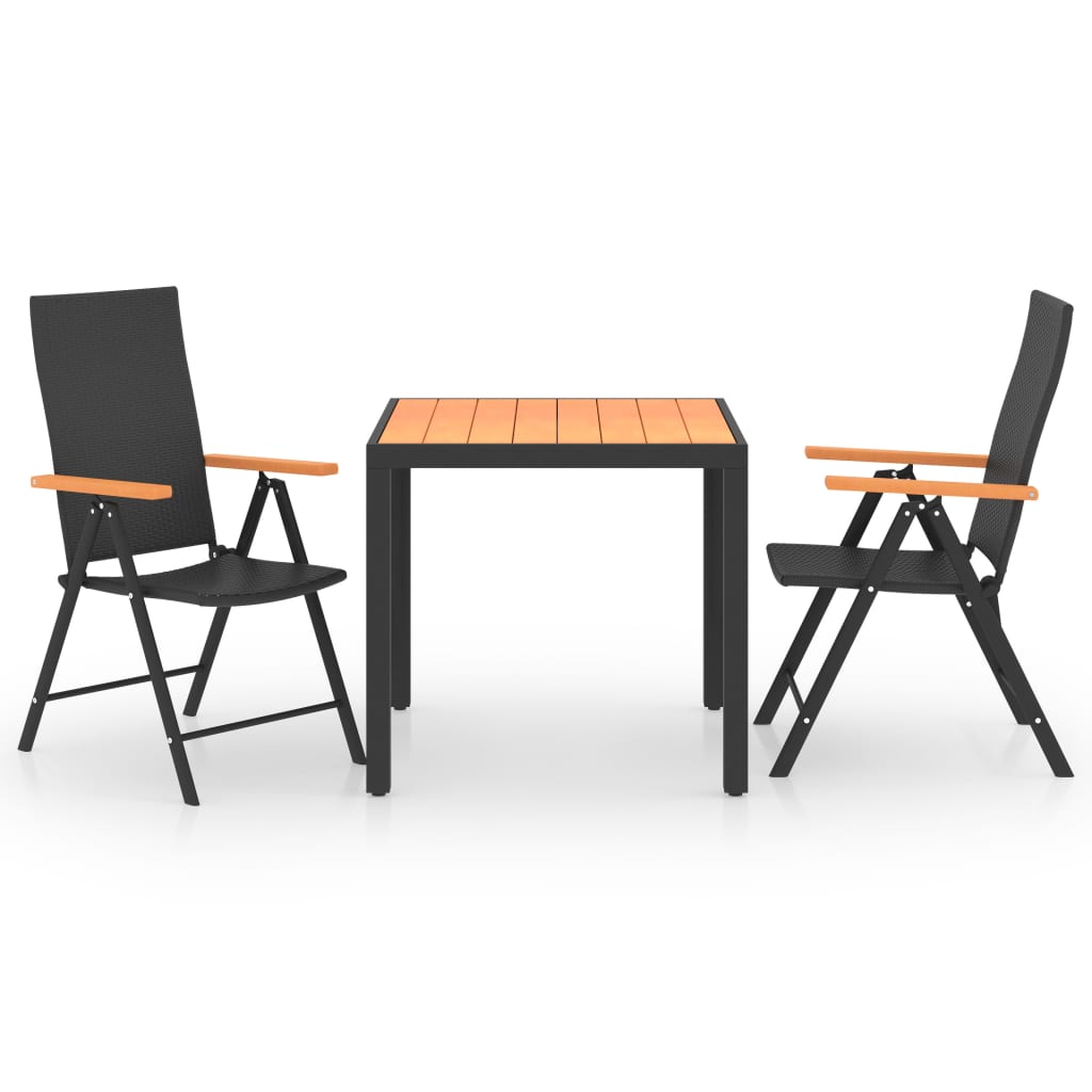 3-delige Tuinset zwart en bruin is nu te koop bij PeponiXL, paradijselijk wonen!