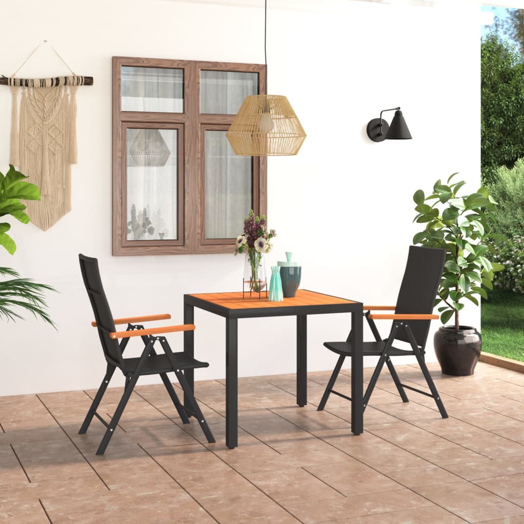 3-delige Tuinset zwart en bruin is nu te koop bij PeponiXL, paradijselijk wonen!