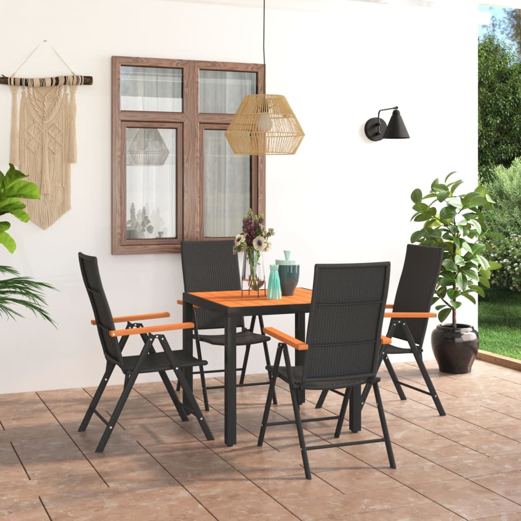 5-delige Tuinset zwart en bruin