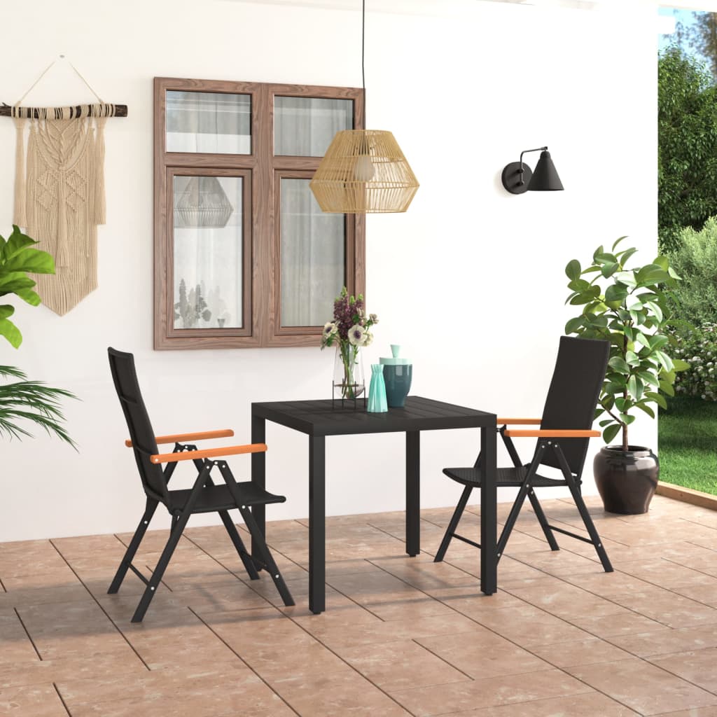 3-delige Tuinset zwart en bruin is nu te koop bij PeponiXL, paradijselijk wonen!