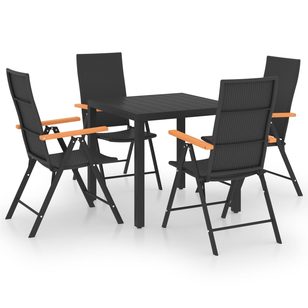5-delige Tuinset zwart en bruin