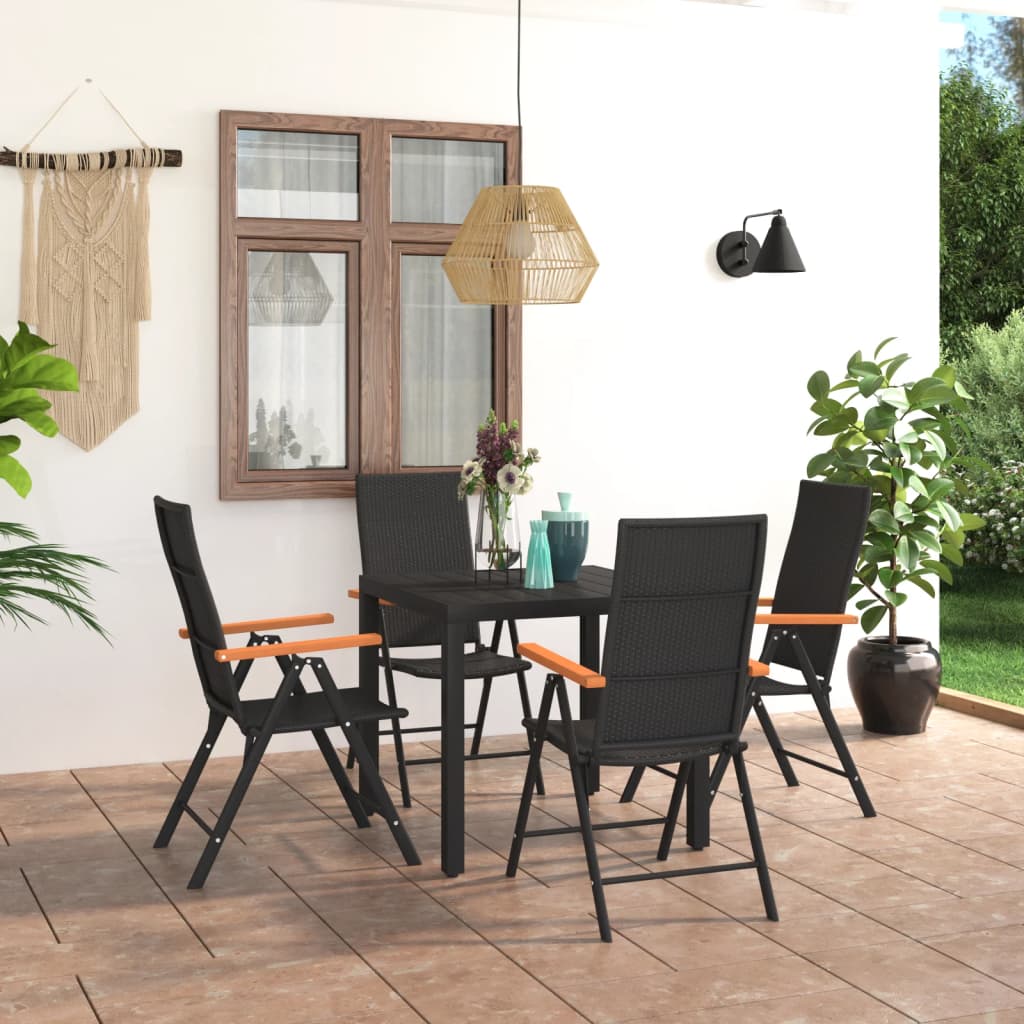 5-delige Tuinset zwart en bruin